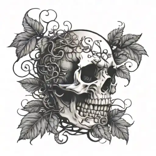 Skull And Vines Growing
