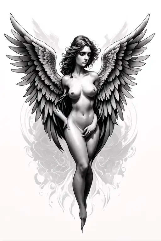 Angel Wings On Forearm Sleeve