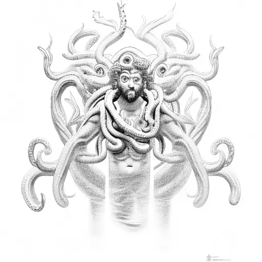 Medusa And Poseidon With Background