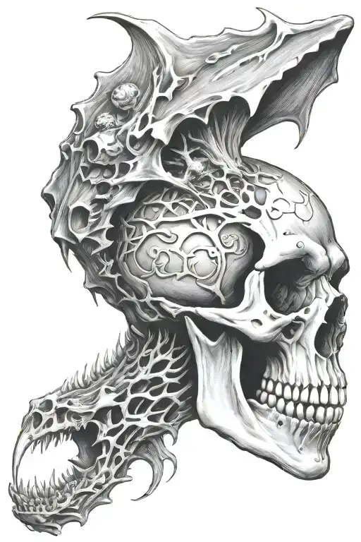 Dragon Skull Mushroom Coming Out Of Head