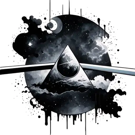 Dark Side Of The Moon Old School Abstract Simple