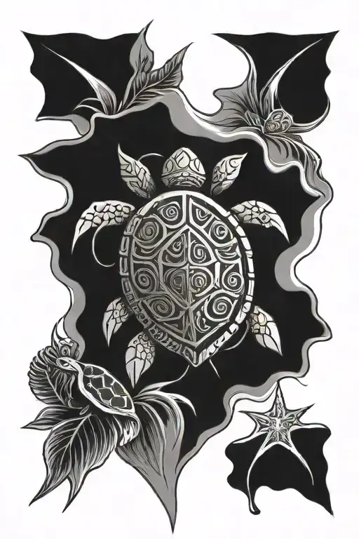 Wind Rose And Turtle