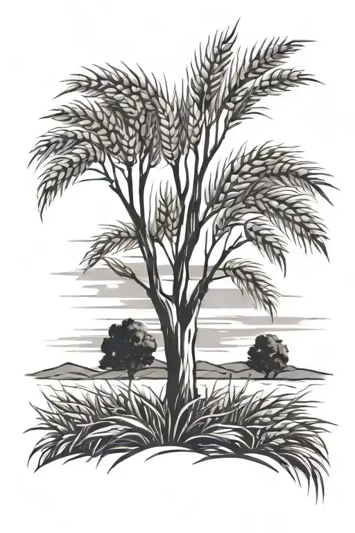 Wheat Field And Tree