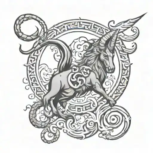 Capricorn Aquarius Sign Incorporated Symbolizing