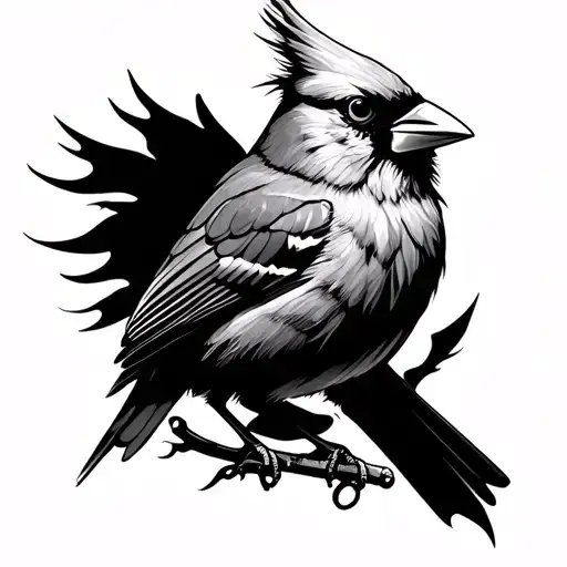 A Cardinal Made Out Of An Engine