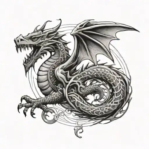 Bird A Dragon Intertwined