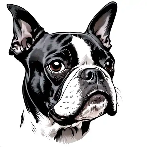 Boston Terrier Face Male