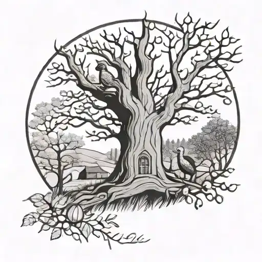 Orange Tree Turkeys Woods Sleeve