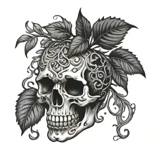 Skull And Vines Growing