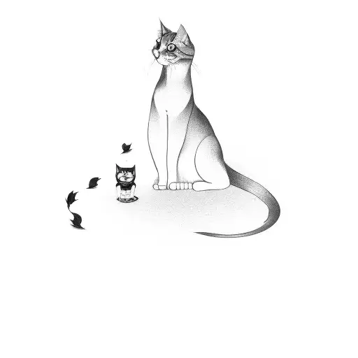 A Black Cat And A Yellow Cat