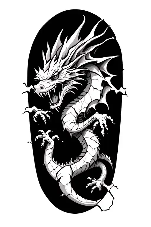 Ripped Skin With Welsh Dragon Coming Out