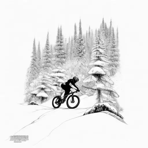 A Fierce Mountain Biker Racing Through A Forest Trail