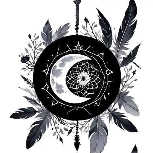 Novemeber Flowes Star Moon And Dream Catcher With Feathers And Scorpio Stuff