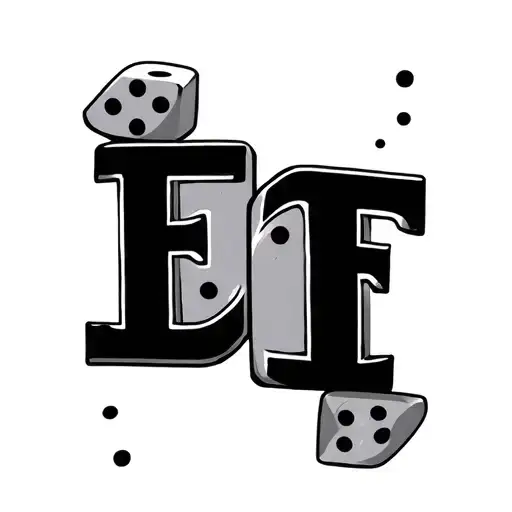Two Dice Rolling With Letter F On Each Side