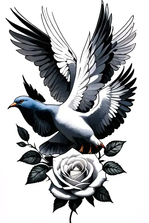 Doves And Like A Lighting Bold In The Back And A Rose Or Something