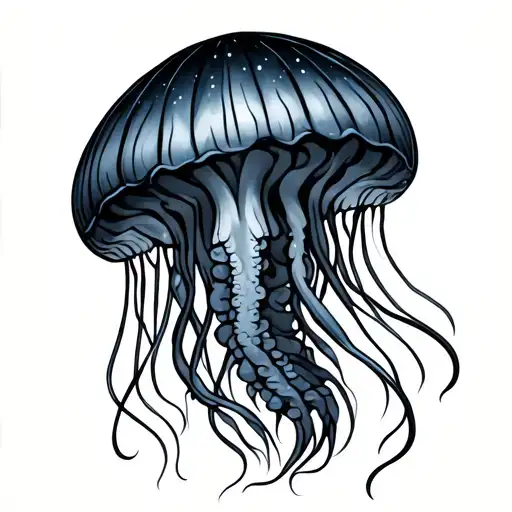 Very Dark Jellyfish For Man Holding