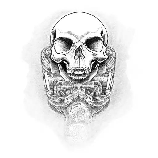 Gears And Skull Arm Sleeve