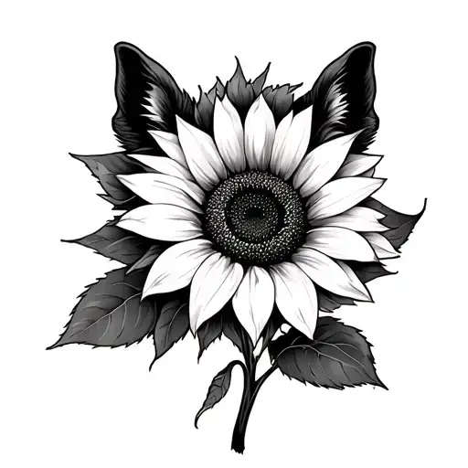 Sunflower With Animal Ear Tag