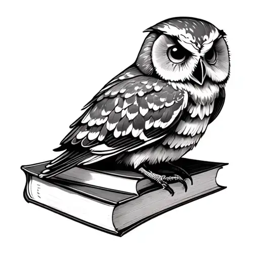 Owl On A Skull On Books