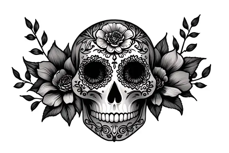 Date Tattoo Day Of The Dead Style