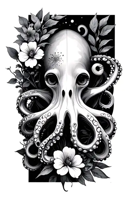 Octopus And Flowers Wrapped