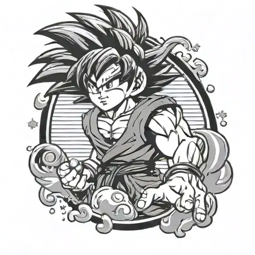 Son Goku And Dog Paw Print