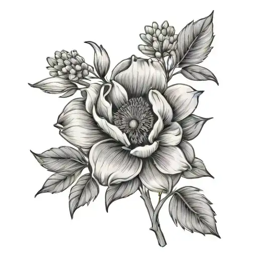 Minimalist December Birth Flower