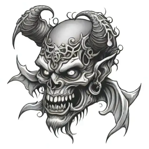 Flying Demon Head Chain Wrapped