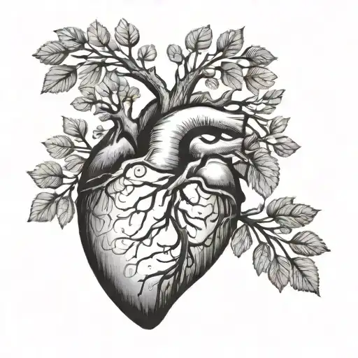 Heart With Children's Fingerprints And Tree