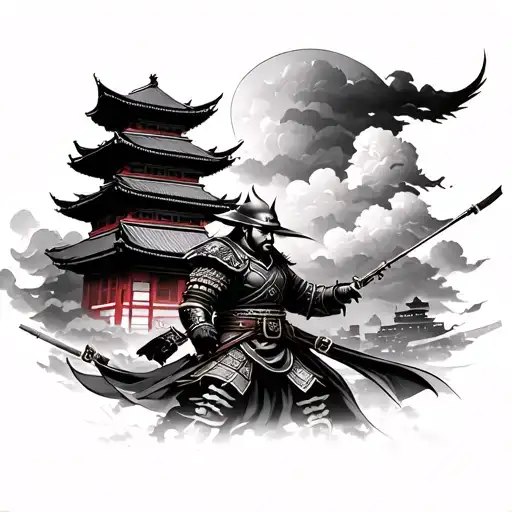 Guerrero Samurai Chinese Temple