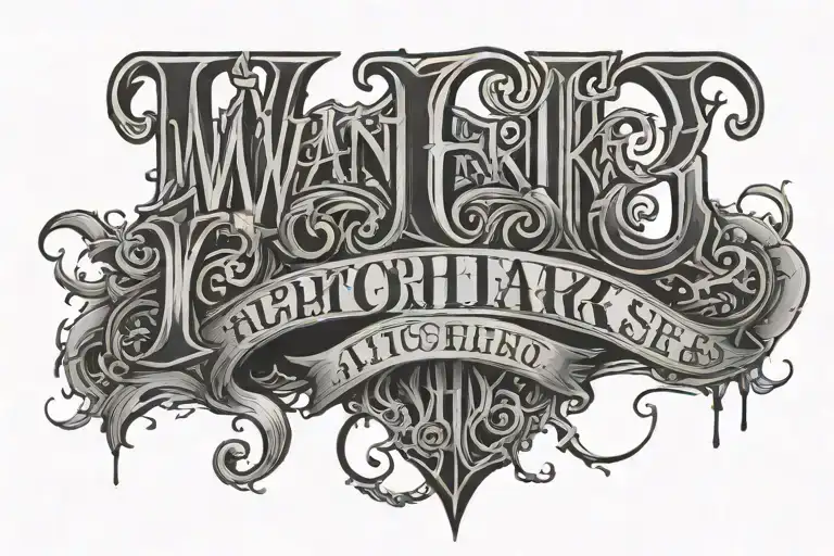 Dark Lettering Gothic Tattoo Text Wanke