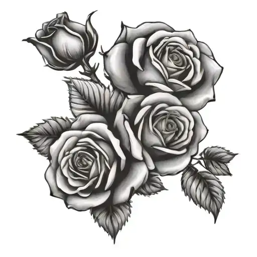 Four Rose Tatto Design