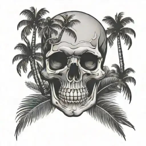 Skull Carrying Palm Trees