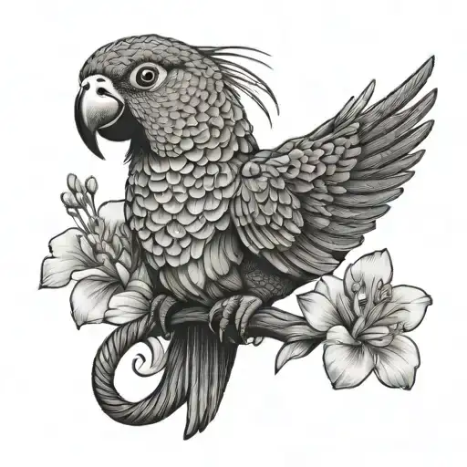 Snake And Flowers Conures