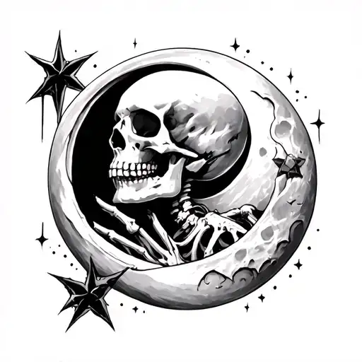 Skeleton In A Moon