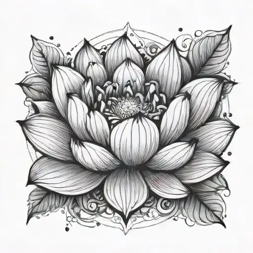 Fine Line Dot Lotus