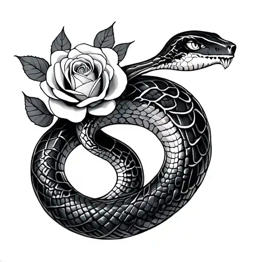 Snake With Roses Growing