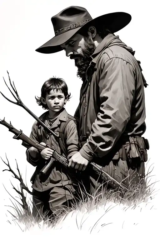 Hunting Father Son Scene