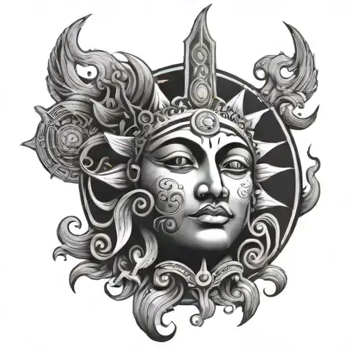 Sun God Face