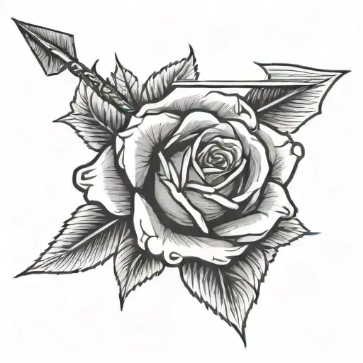 Rose With An Arrow Going