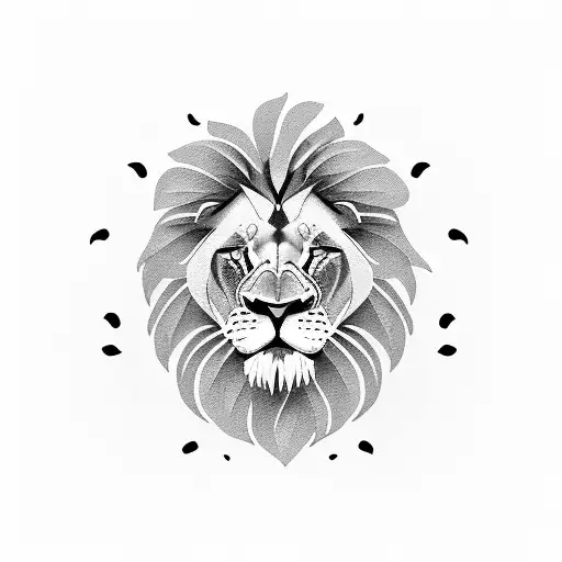 Lion With Monstera Leaves Masculine Heavy Black