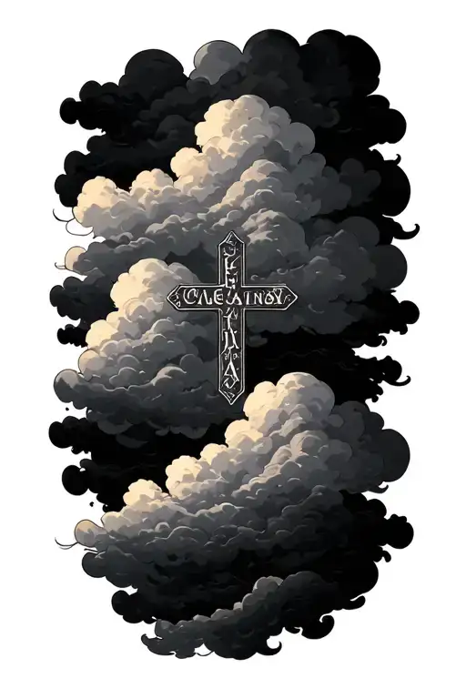 Clouds Cross With Name Incorporated