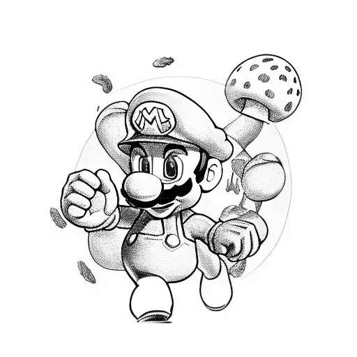 Mushroom From Super Mario Dunking Like Michael Jordan Logo