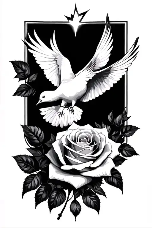 Doves And Like A Lighting Bold In The Back And A Rose Or Something