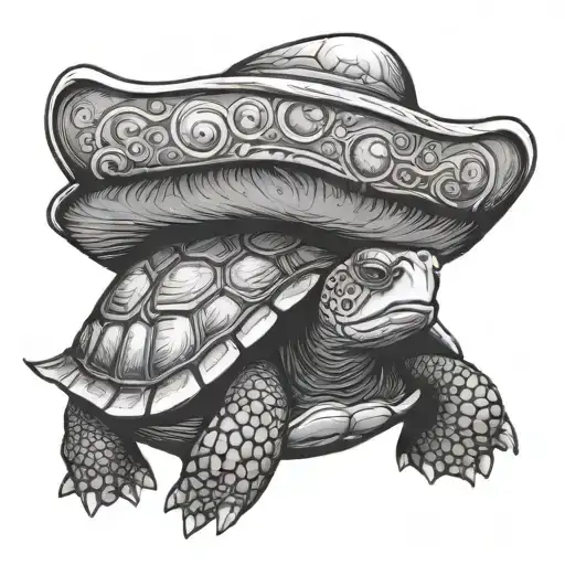 Turtle Smiling Sweet With Sun Hat