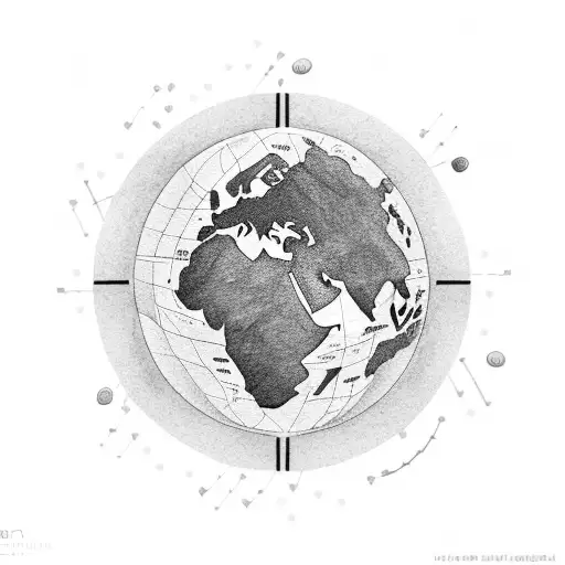 A World Map Made Up Of Musical Notes And Coffee Beans