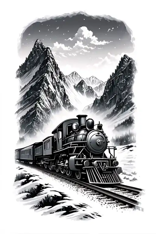 Small And Big Train Up A Mountain