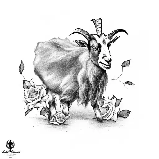 Goat With Rose Under