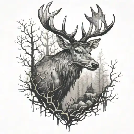 Undead Deer In Forest