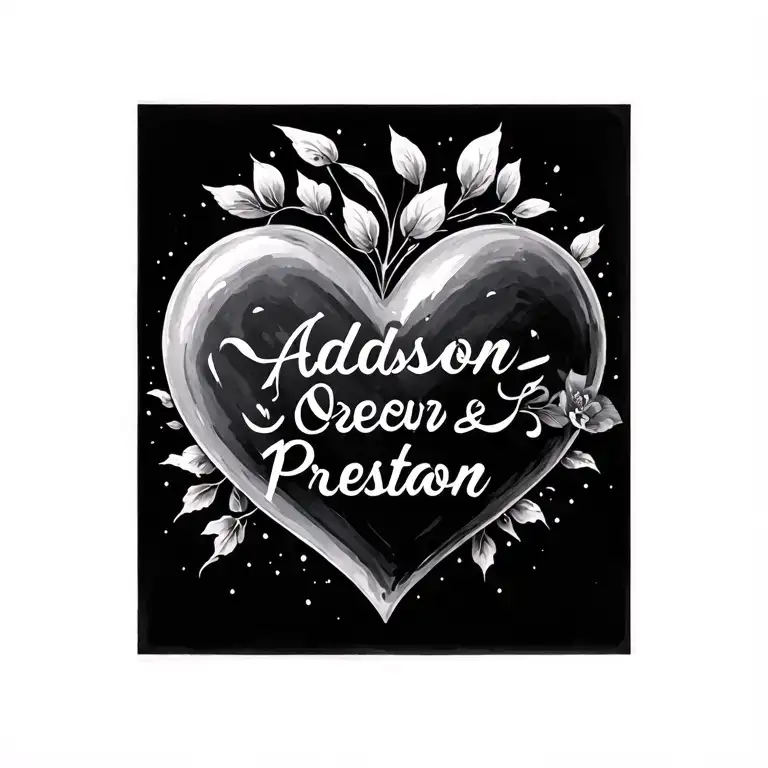 Heart With Name Addison And Preston And Semi Colon